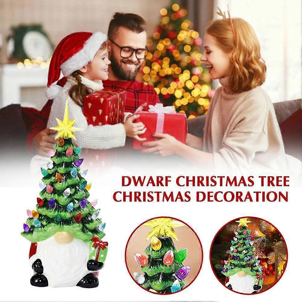 Glowing Festival Gnome Ornament With Led Lights For Holiday Tree Decor
