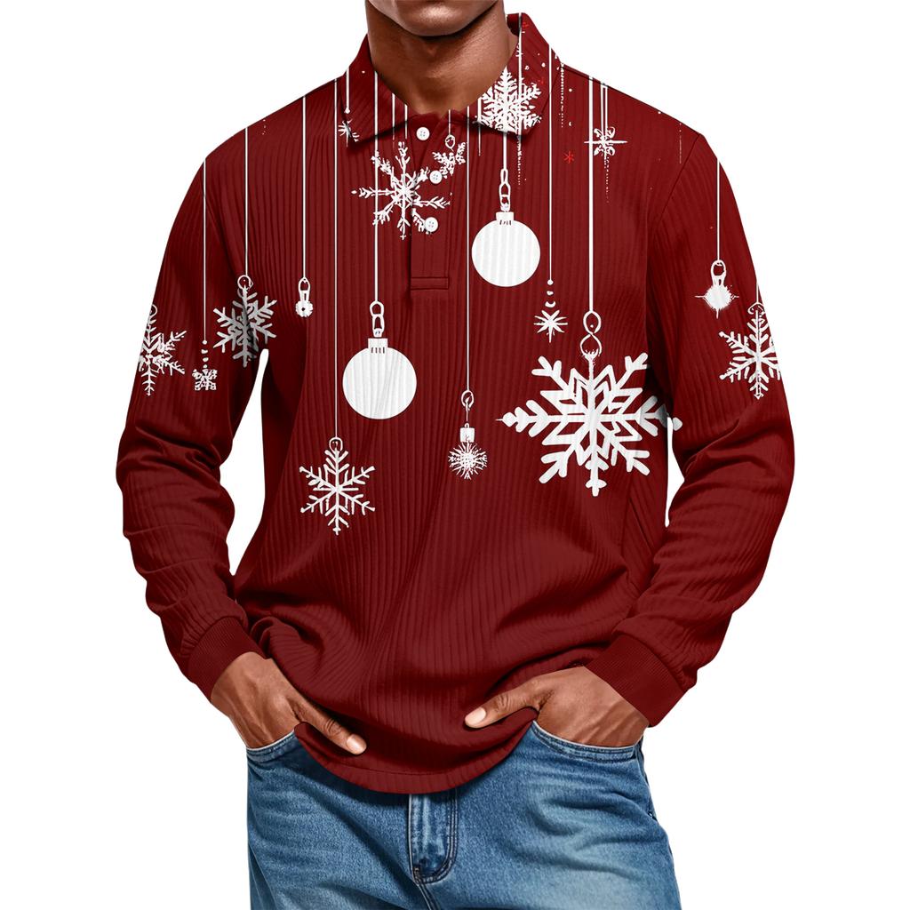 Men's Casual Style Solid Color Loose  Shirt Long-sleeved Top