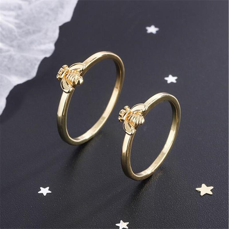 Nuovo Arrivo Arrivo Alla Moda Elegante Colore Oro Ape Tono Argento Gioielli Dolce Carino Forma di Insetto Personalità Anelli Raffinati R001Gioielli di Moda