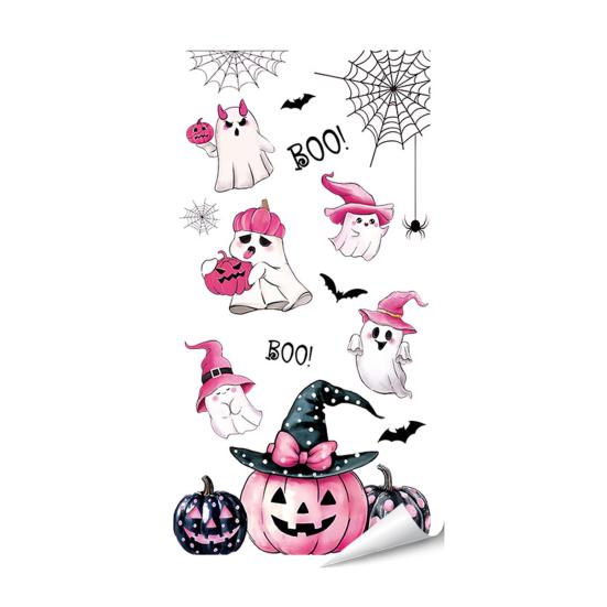 Removable PVC Holiday Stickers Halloween Window Sticker, Cute Ghost Black Cat Pumpkin Decal, Waterproof Reusable Static for Windows Cling