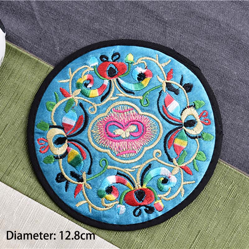 2Pcs/Pack Durable Cloth Embroidery Table Mats Cup Pad Chinese Style Anti-Hot Coaster Kitchen Accessories Home Decoration