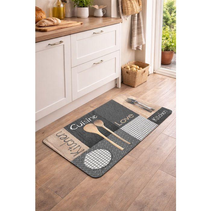 Tapis a motifs en patchwork 45 x 75 cm Cantine