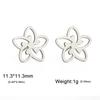 Kpop Flower Stud Earring Stainless Steel Mini Ear Studs for Women Trendy Floral Jewelry Wedding Gift