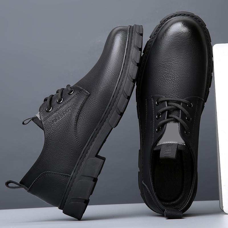 Fashion Leather Men's Shoes Lace Up Outdoor Casual Hiking Shoes Soft Sole Men Black Men Oxfords Shoes Zapatillas Hombre