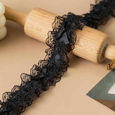 Nouveau 1 Yard Rubans de Passementerie Dentelle Nœuds & Plissés Tissu Fait Main Bordure Dentelle Volant Décoration Emballage Cadeau Décoration Baby Shower