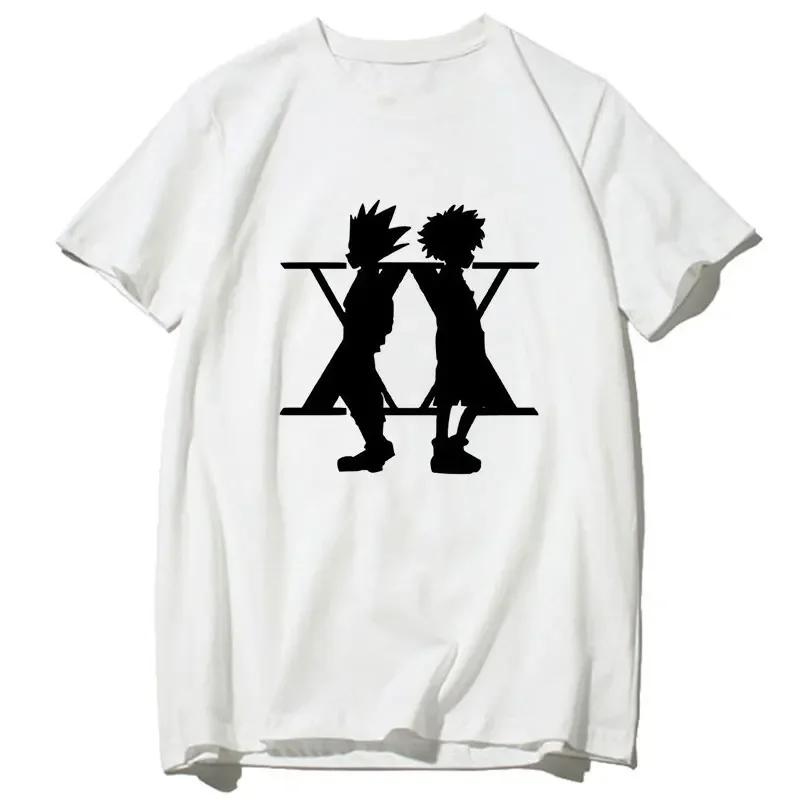 

Мужская футболка унисекс 90-х годов в стиле японского аниме Hunter X Hunter с графикой, Харадзюку Каваий, футболка с Киллуа, забавная футболка с Хисокой, топы, мужская S