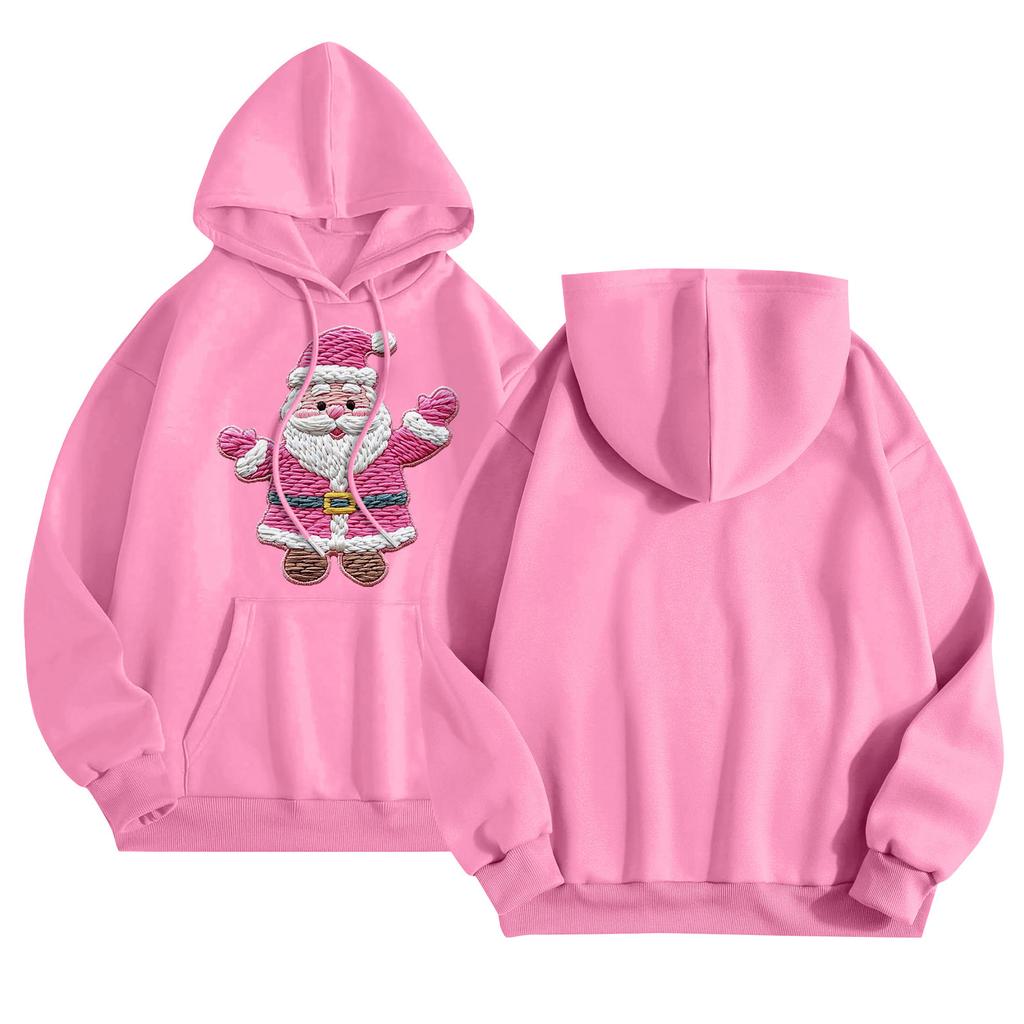 Women's Round Neck Long Sleeve Casual Printed Top Hooded Sweatshirt