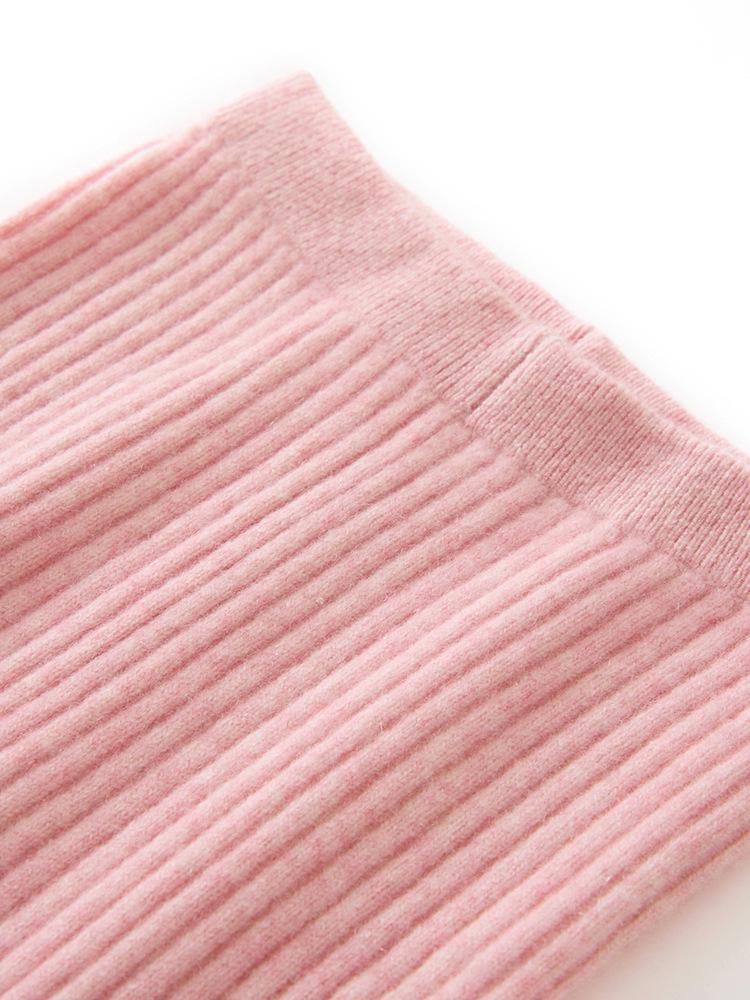 Women's Autumn & Winter Cashmere Knit Base Layer Pants - Soft, Comfortable, Warm, Solid Color, Striped Versatile Fashion.