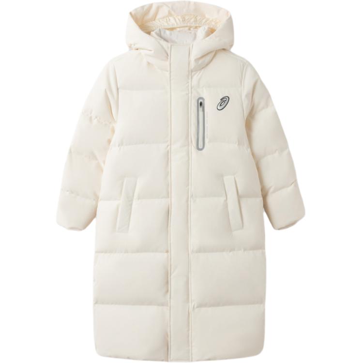 ASICS Down Jacket Mid Length, Warm Winter Fleece Lined Thermal Comfortable Ecru Teenagers 334241073006-106 175