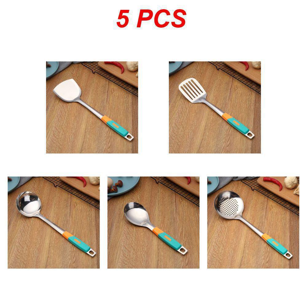 1/5 SZTUK Zestaw Przyborów Kuchennych ze Stali Nierdzewnej Gospodarstwo Domowe Łopatka Łyżka do Zupy Durszlak Kuchenne Gotowanie Łyżka do Zupy Gadżety