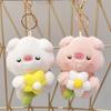 Cute Plush Bear Keychain Dolls White And Pink Small Pendant For Girlish Schoolbag Charms Wedding Gifts Toys
