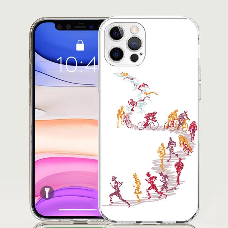 Triathlon Swim Bike Run Phone Case for Apple iPhone 17 Air 16 15 Plus 14 + 13 Mini 12 11 Pro Max 7 8 SE 16Max Soft Shell Cover C