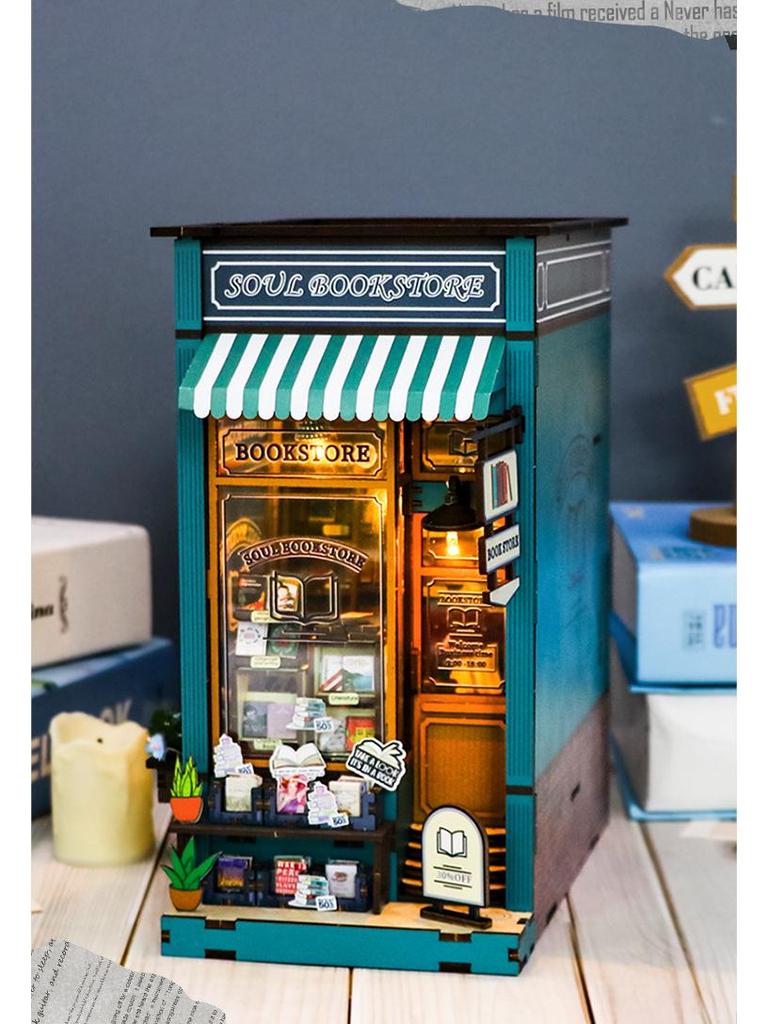Hongda 3D Bookstore Bookend Model Kit: Adult Decompression Toy Gift