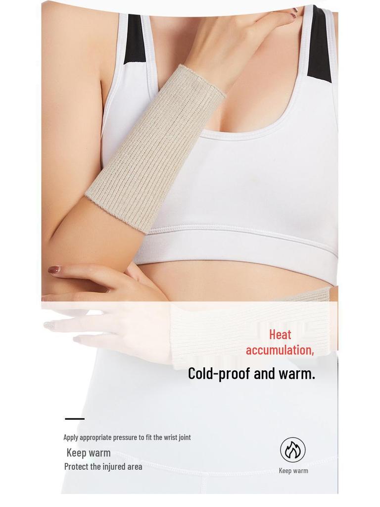 Cashmere Wool Wrist Support: Warm, Breathable, Fashionable Gloves for Men & Women - Thick, Protective Sleeve for Joint & Sport.