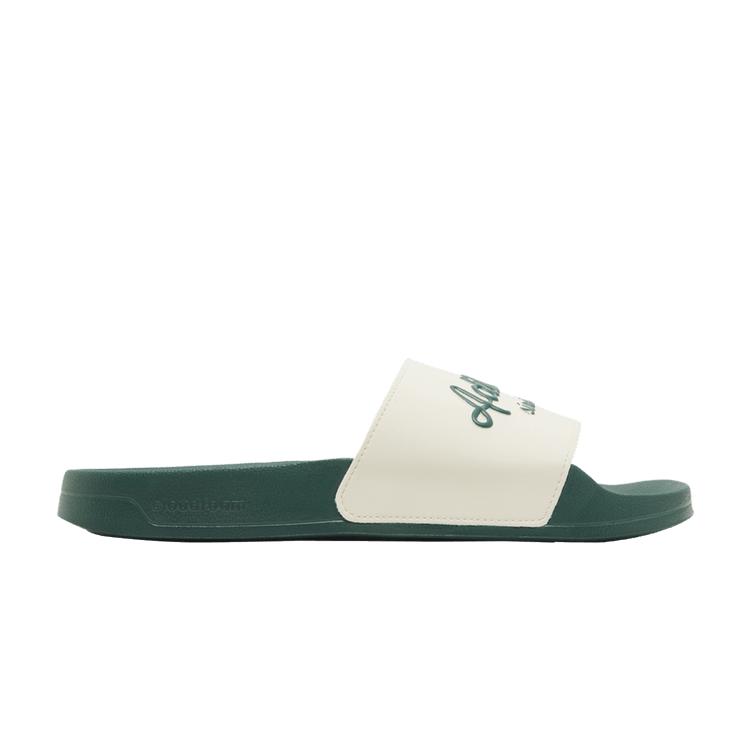 adidas Adilette Slide  White Collegiate Green  36.5
