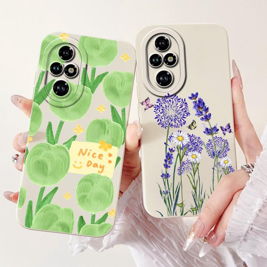 For Honor 200 Pro Case ELP-AN00 Phone Cover Popular Flower Avocado Soft Silicone Matte Fundas For Honor 200Pro Protective Bumper
