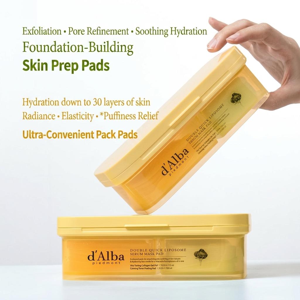 d'Alba Double Quick Liposome Serum Mask Pad 100 Pads (+Free gift)