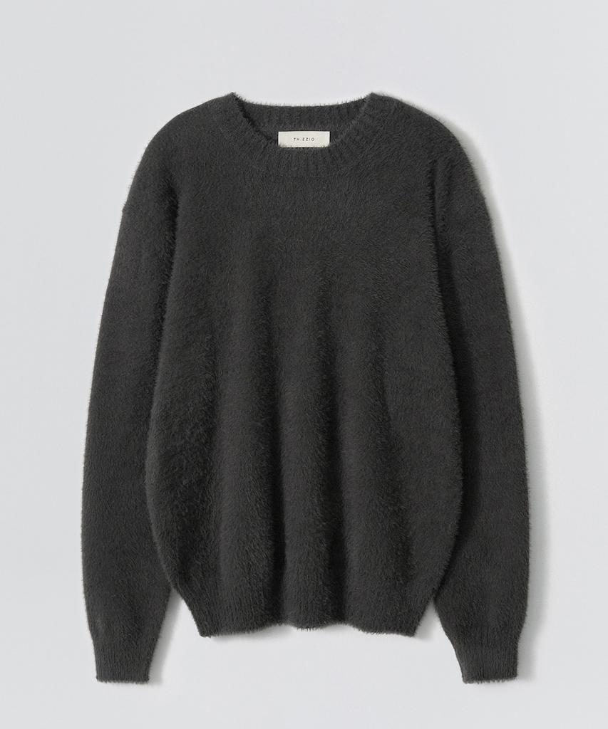 EZIO Fluffy Angora Round Knit_Charcoal