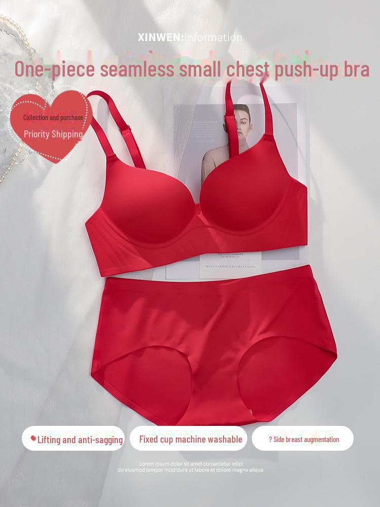 Girls' One-Piece Seamless Underwear Set with Supportive Bra