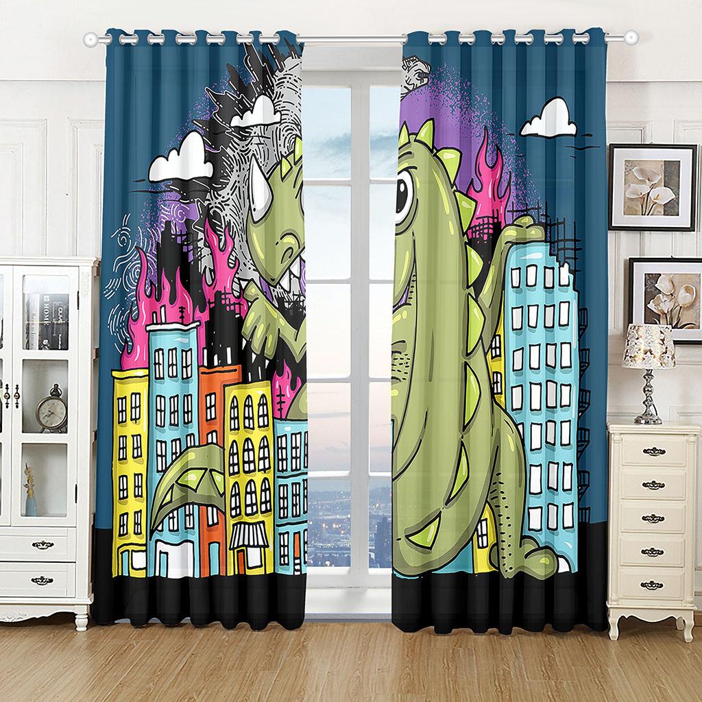 Kinder mögen Zeichentrick-Animationsserie Sonnenschutzvorhänge 2 Stück Wohnzimmer Schlafzimmer Heimdekoration