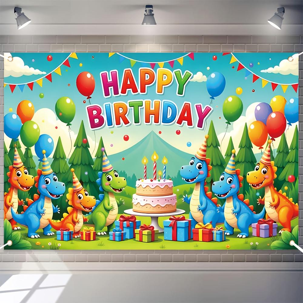 1 Piece. The Birthday Celebration Banner Is Made of Polyester Fiber and Features a Dinosaur Theme On the Back.