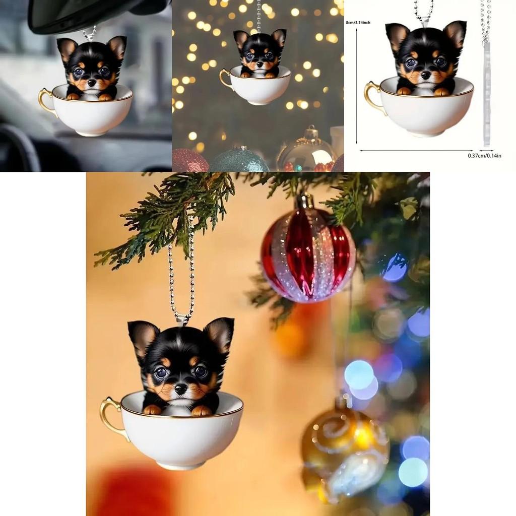 Beautiful Acrylic Cat Pendant For Car Interior Decoration Cute Cartoon Style