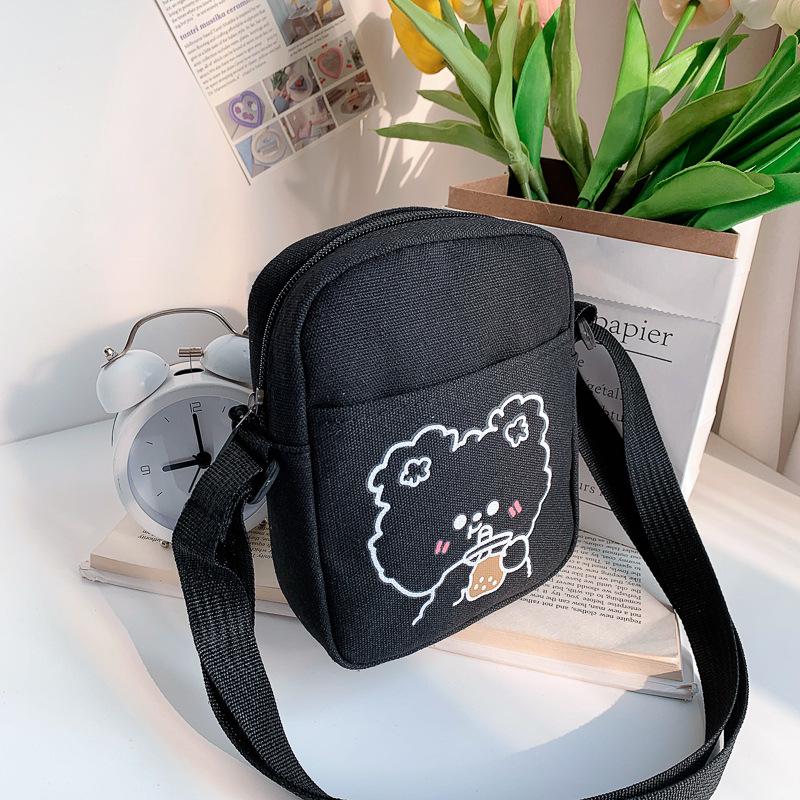 

2024 Женская холщовая сумка кроссбоди в корейском стиле с цветными блоками - Универсальная студенческая сумка через плечо