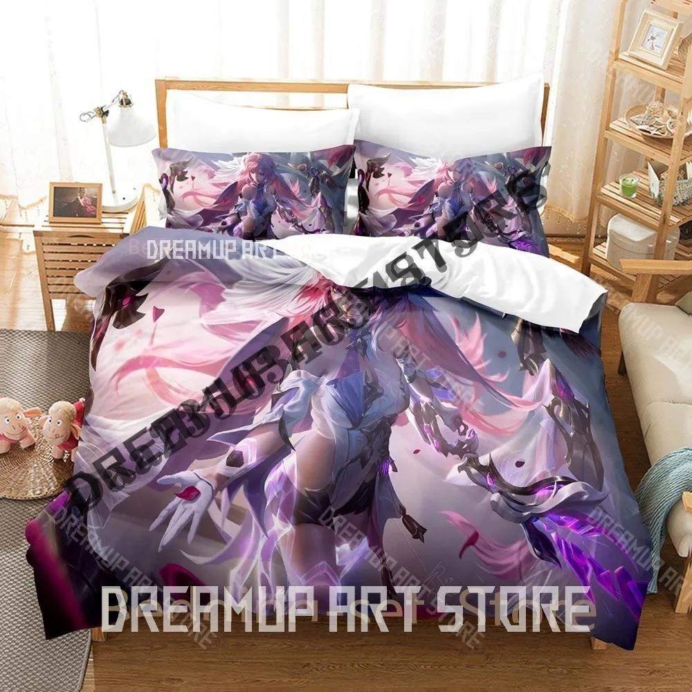3D Print Elysia Honkai Impact 3rd Bedding Set Single Twin Full Queen King Size Bed Set Adult Bedroom Duvetcover Sets Anime