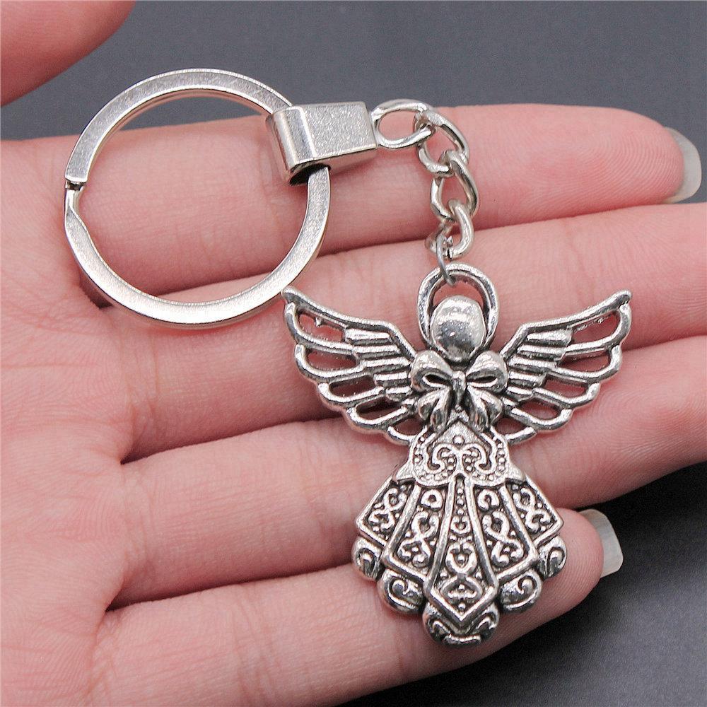 30mm Keychains Wings Angel Feathers Vintage Jewelry Supplies QY001