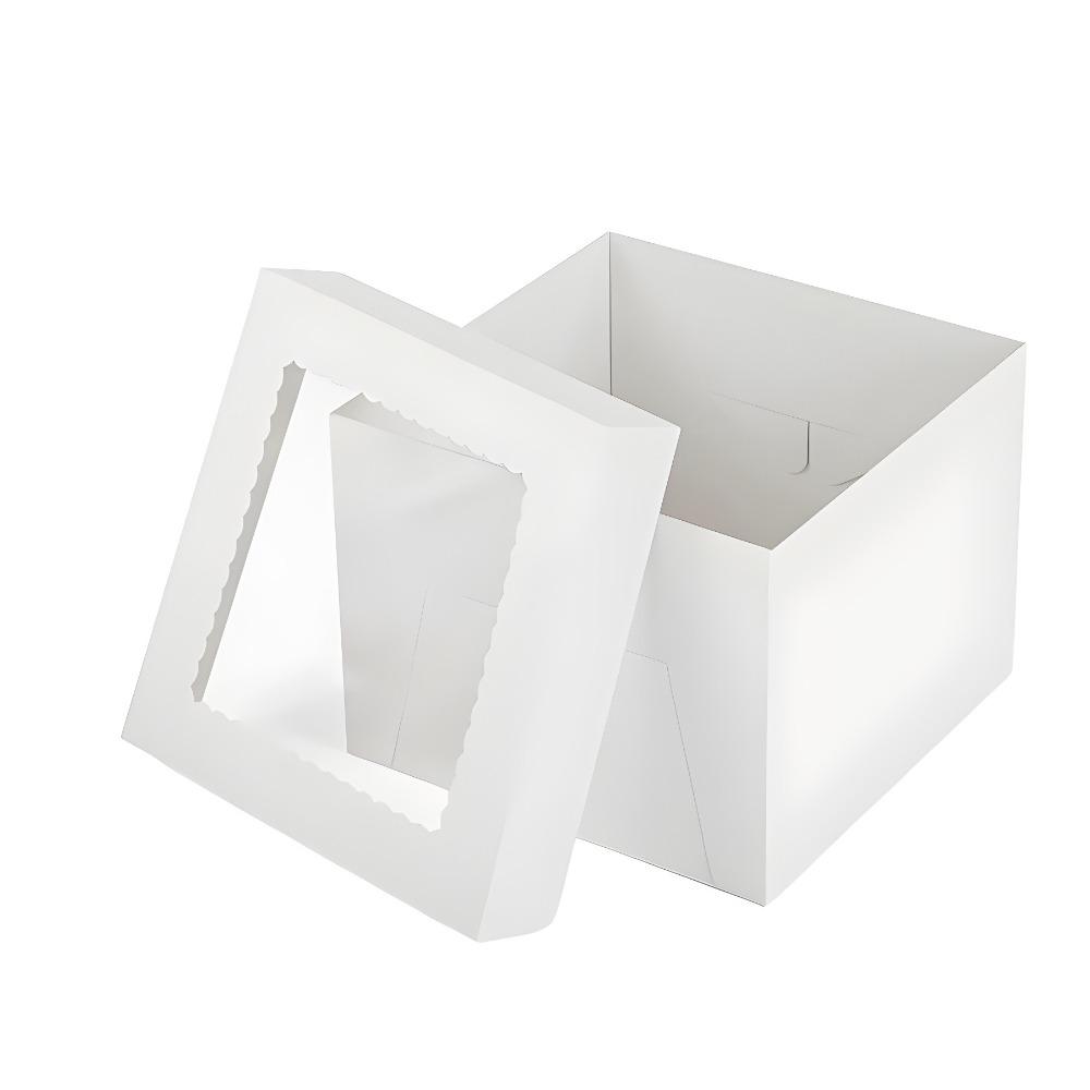 10pcs White Pastry Box Square Cake Container Disposable Cake Packaging Box  Commercial