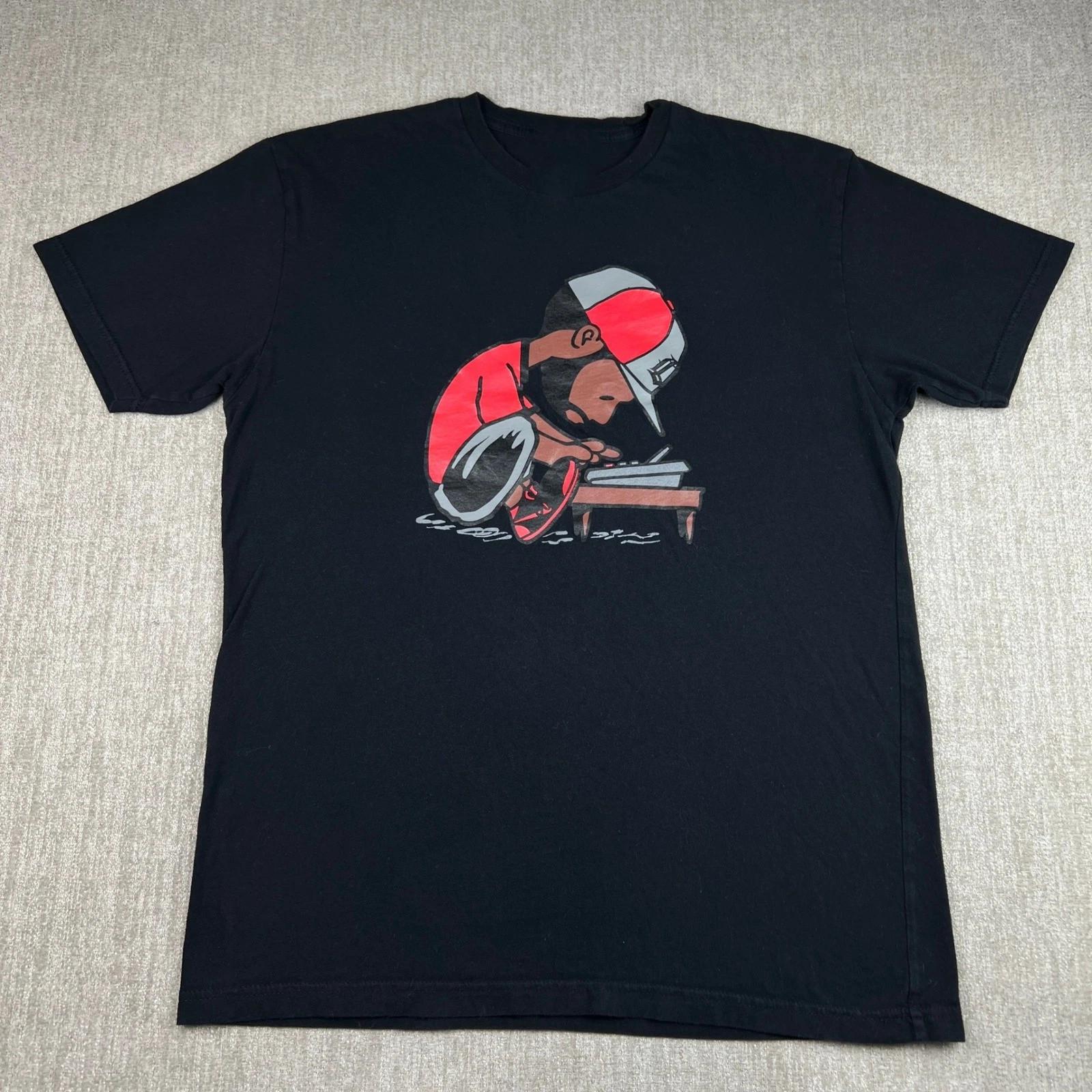 J Dilla Music Star Hip Hop Music Heavy Cotton Black T Shirt UR794 S