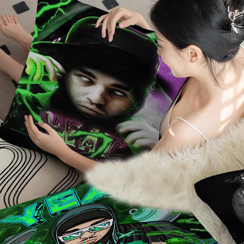 Pop Hip Hop Rapper Yeat Pillow Gift Home Office Decoration Bedroom Sofa Car Cushion Cover Case 45x45