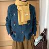 New Style Wool Blended Winter Scarf for Women Solid Color Knitted Korean Style Fresh  Sweet Fashionable and Versatile Warm Scarf