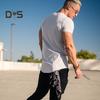 Herren Sport Top Rundhals Dünnes Schweißabsorbierendes Schnelltrocknendes Kurzarm-Einfarbiges Basketball-Trainings-Fitness-Workout-T-Shirt