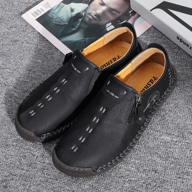 Scarpe casual in pelle da uomo primaverili e autunnali Scarpe da guida per auto da uomo di grandi dimensioni Scarpe casual fatte a mano traspiranti da uomo