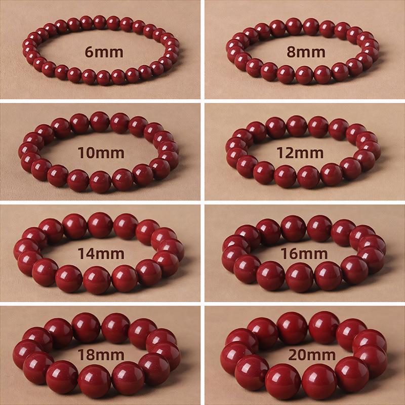 Red Cinnabar Single-Loop Bracelet - Men's & Women's Year-Of-The-Ox Purple Gold Sand Jewelry Accessory