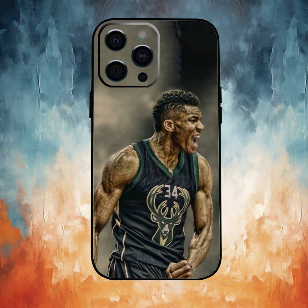

Чехол для телефона Basketball G-Greek F-Freak Giannis Antetokounmpo 34 Для iPhone17,16,15,14,13,12,11 Plus,Pro Max Мягкий Черный Чехол iPhone11PROMAX