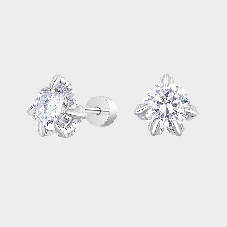 Dragon claw zircon earrings for women, ear piercing for men, sparkling diamond ear bone studs, men's high-end ear cuffs, ear accessories