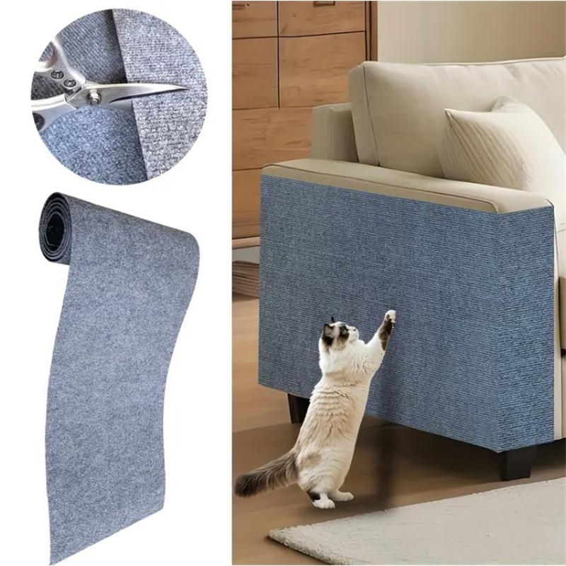 Sofa Protector Cat Scratch Mat Self Adhesive Vertical Wall Mounted Cut To Size Reusable Scratching Pad For Living Room Cat