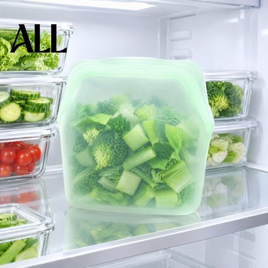Непроницаемый для запахов пакет для хранения продуктов (лука, чеснока) из силикона, многоразовый, герметичный, самозакрывающийся, для заморозки, прочный, для супа, овощей, приготовления еды