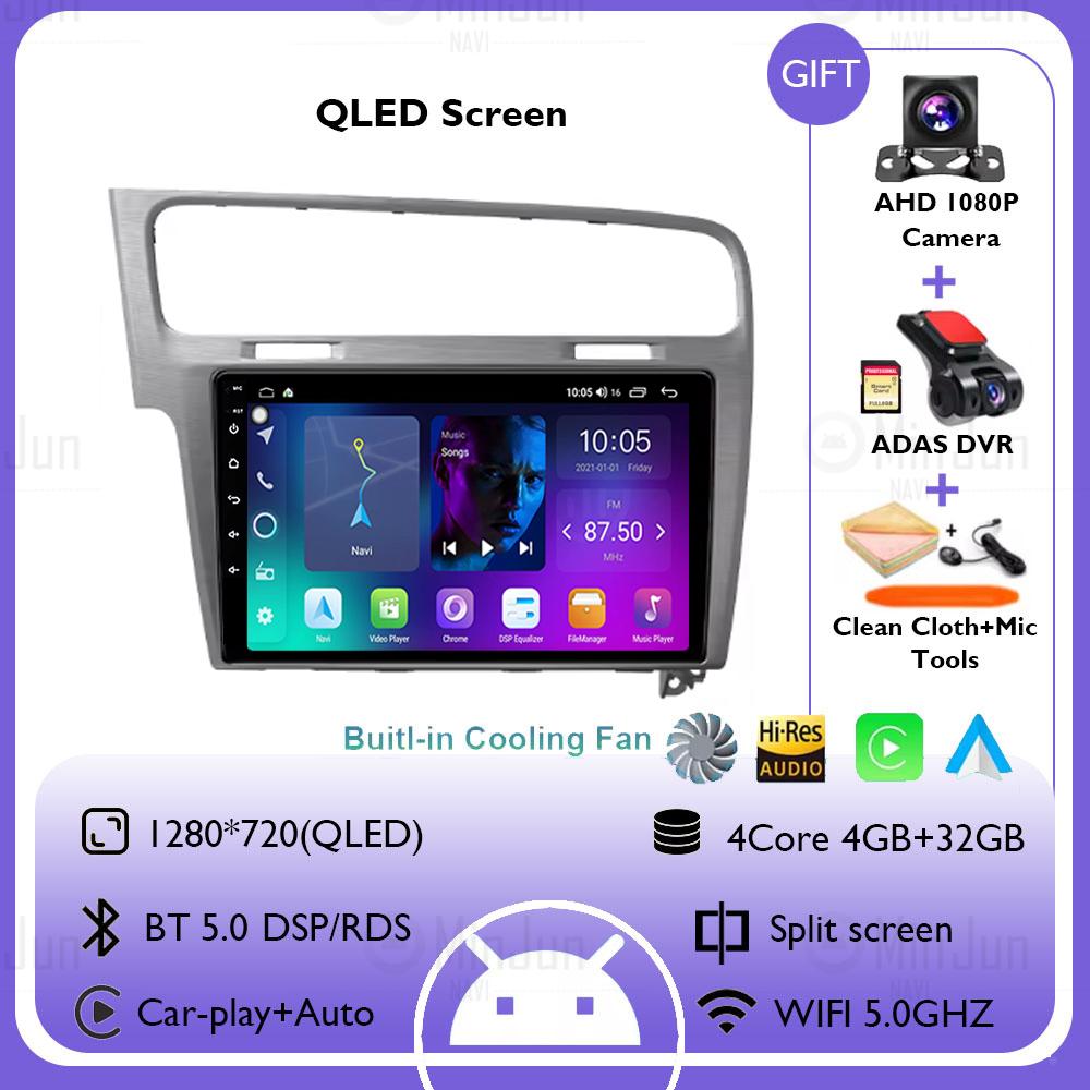 Android 14 Silver Gray Car Radio For Volkswagen VW Golf 7 MK7 GTI 2011-2021 Wireless Carplay Auto Multimedia Stereo Video Player
