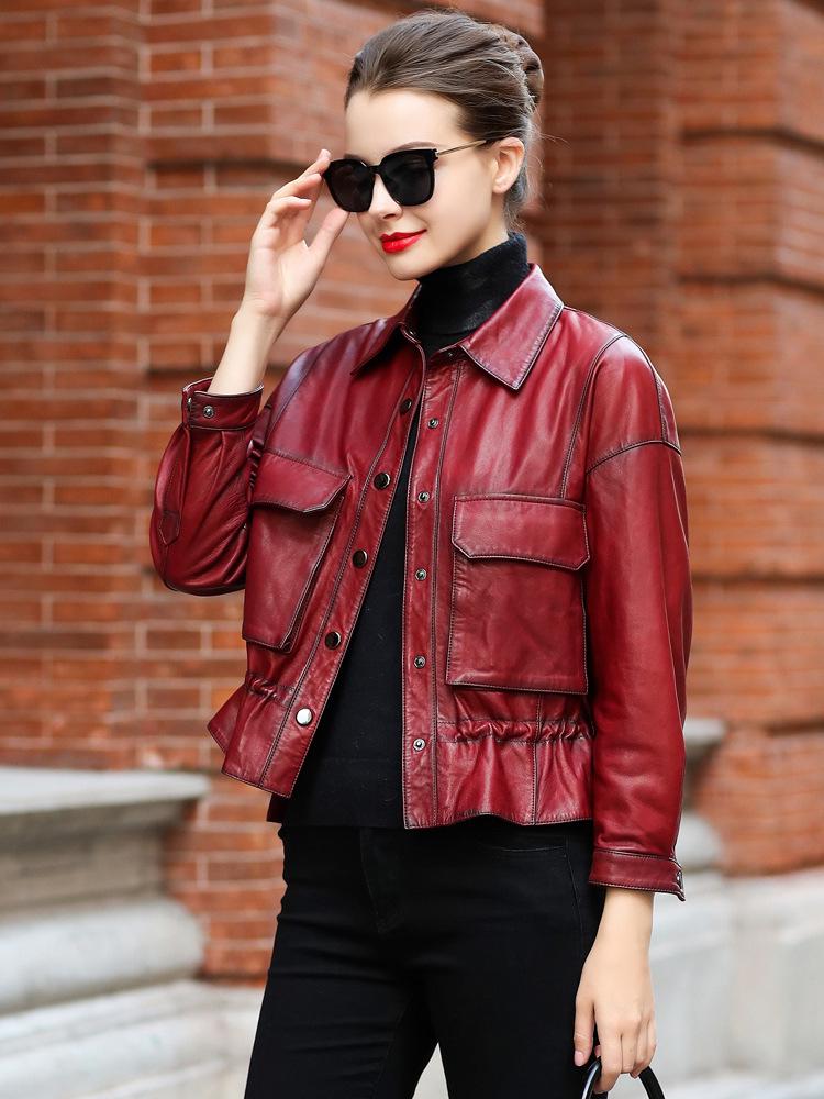 Autumn 2026 Haining Sheepskin Leather Jacket - Short, Genuine Fashion Style