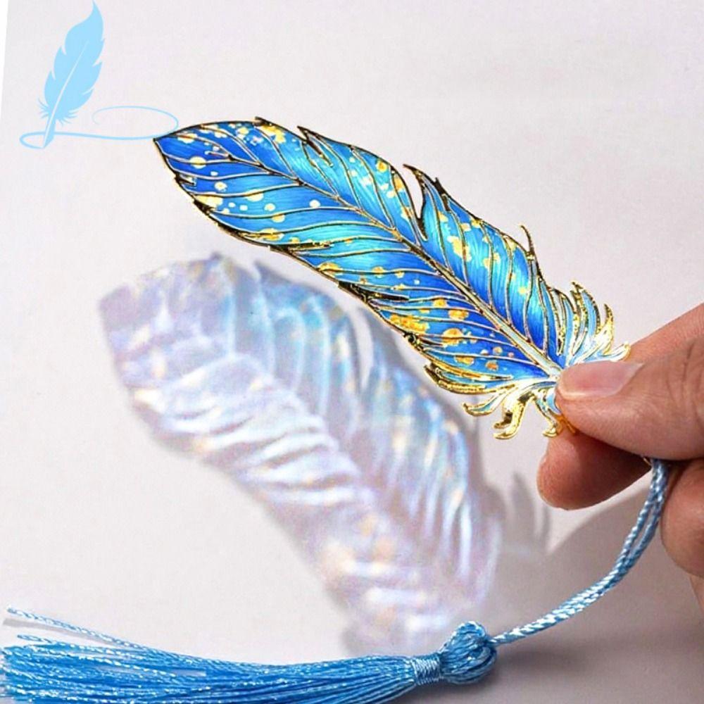 Vintage Peacock Feather Bookmark Light-Transmitting Hollow Out Bookmark  School Supplies