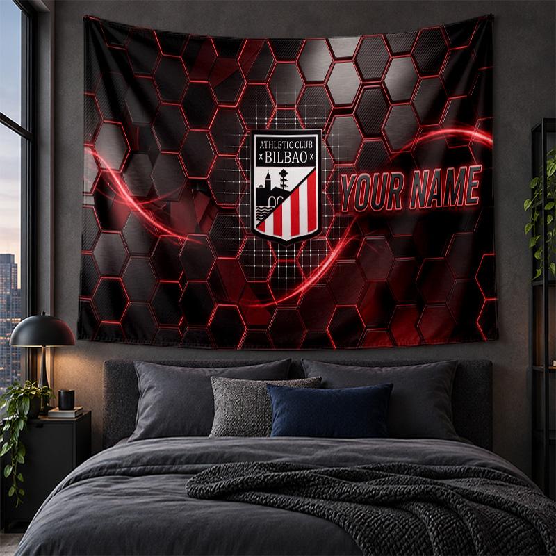Personalized Tapestry Wall Hanging Athletic Bilbao FC Pattern Art Background Cloth