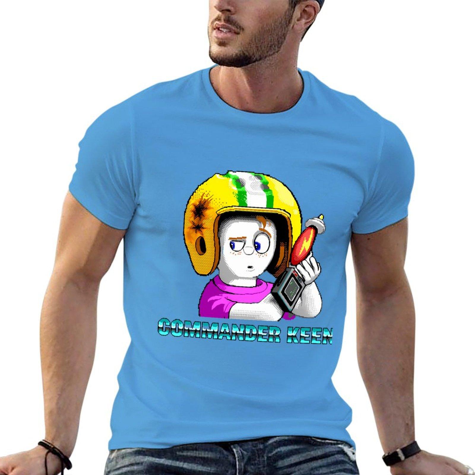 

Футболка Commander Keen мужская футболка эстетичная одежда милая одежда графика черные футболки для мужчин S