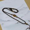 Kiyuan Handmade High-End Amber Buddha Head Pendant Necklace Cord