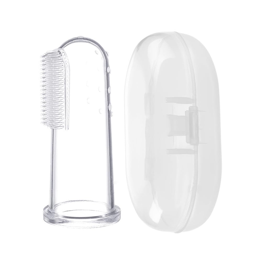 Dog Toothbrush Kit with Travel Cases – Silicone Finger Toothbrushes for Dogs & Cats – Pet Dental Care, Dog Teeth Cleaning, Fresh Breath