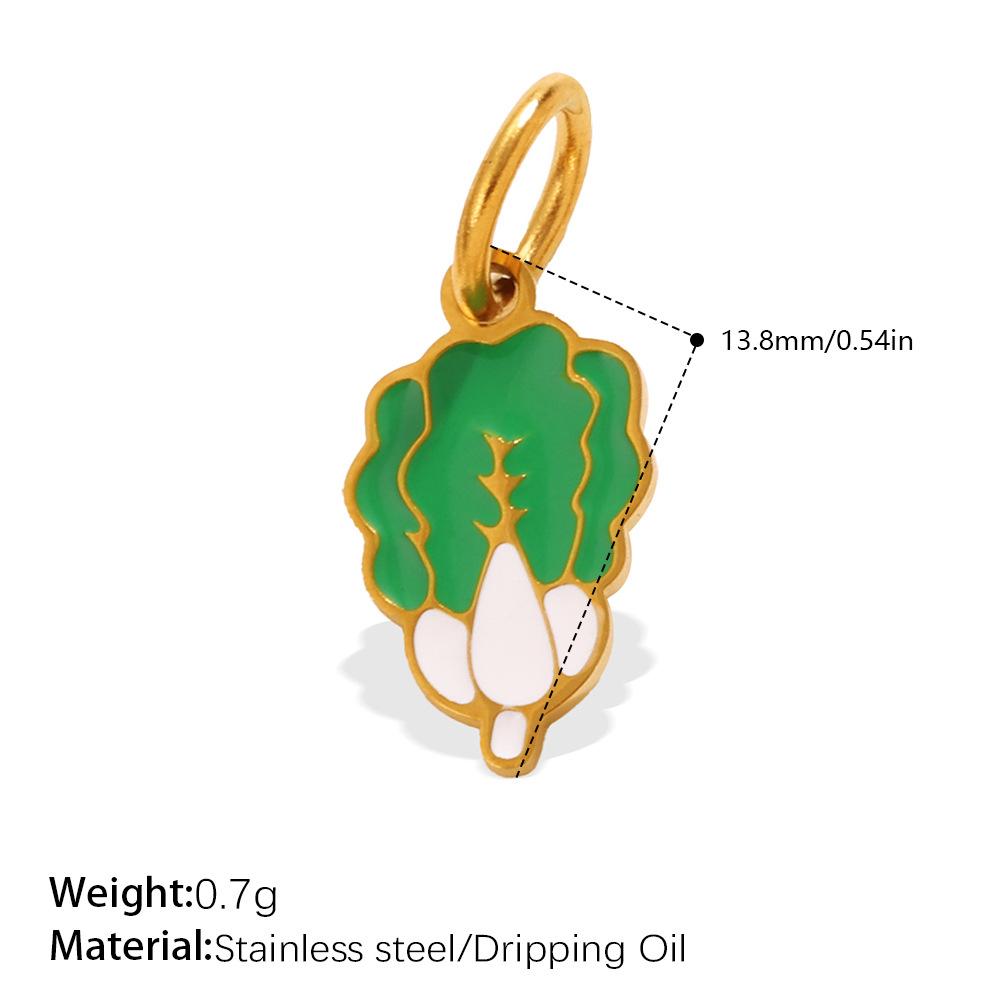 Cute Simple Earrings Bracelet Necklace Accessories Colorful Vegetables Stainless Steel Oil Drip Diy Pendant Female