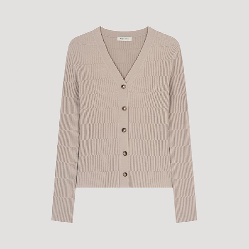

[shs Miss] Textured V Neck Button Knit Sskpoo11070 Lb