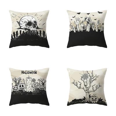 Halloween Theme Pillowcase Car Office Living Room Sofa Halloween Pumpkin Lantern Decoration Pillowcase